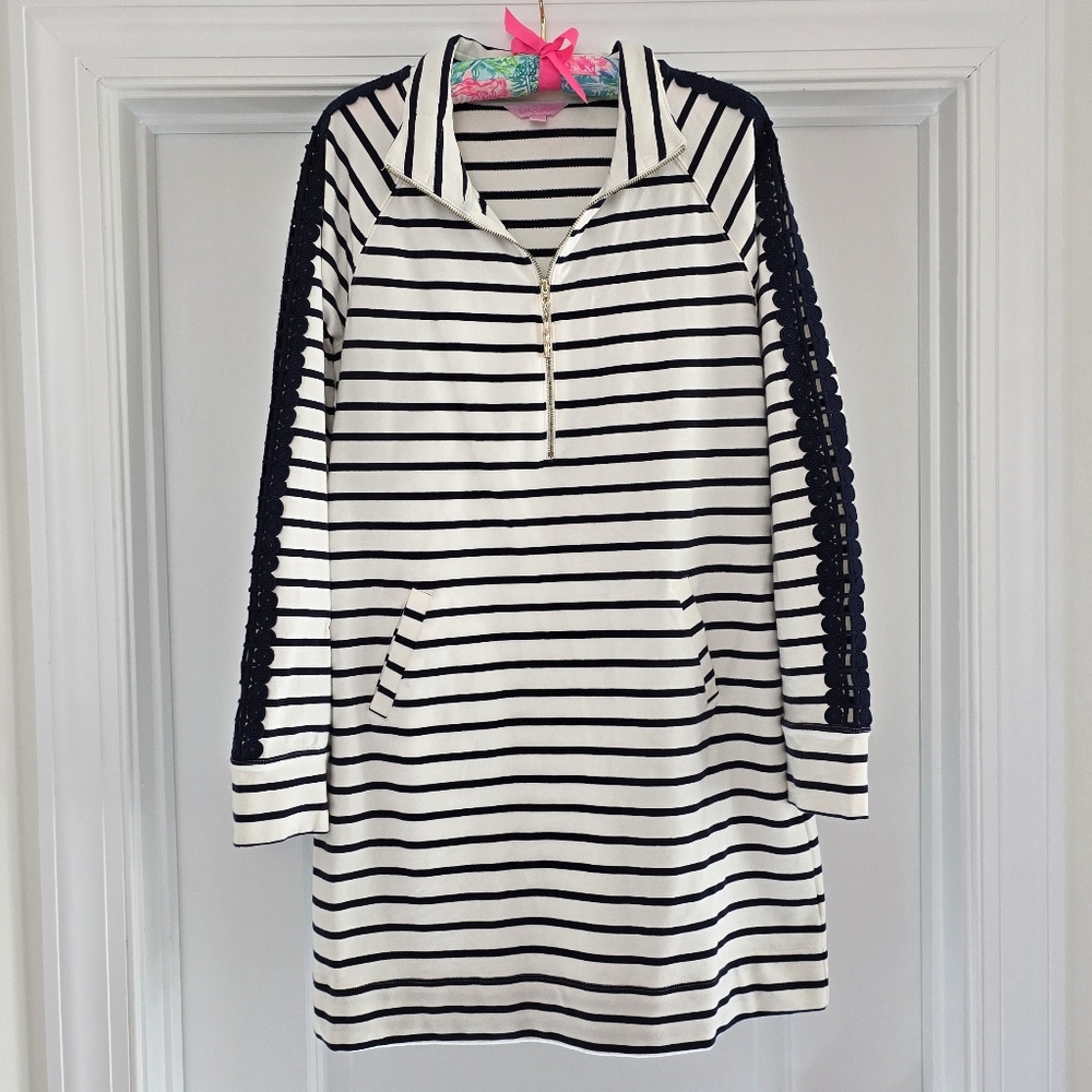 Lilly Pulitzer Navy and White Striped Dress